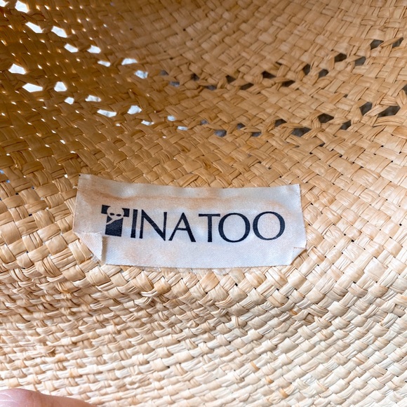 βοΈπ€ TINATOO VINTAGE TAN STRAW SUMMER BEACH HAT - Picture 4 of 8